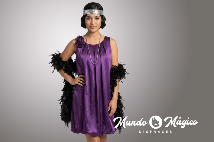 PC.CH.344 Charlestón satín color lila TS M