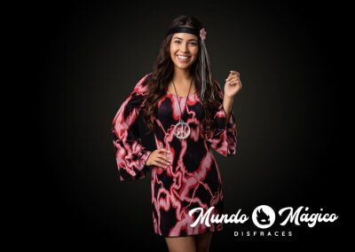 PC.HIM.380 Hippie vestido rosado TM L