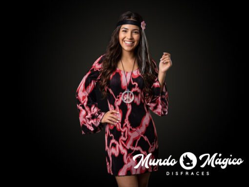 PC.HIM.380 Hippie vestido rosado TM L