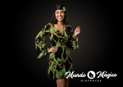 PC.HIM.381 Hippie con vestido verde TM L