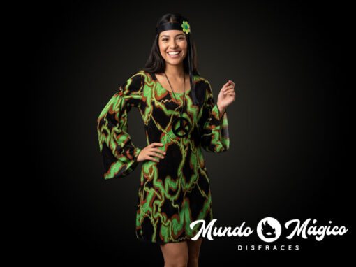 PC.HIM.381 Hippie con vestido verde TM L