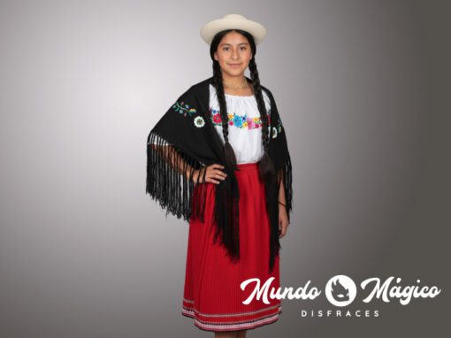 EC.CU.189 Cuencana falda roja T10 12 S M