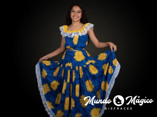 EC.E.181 Esmeraldas azul con flores amarillas T12