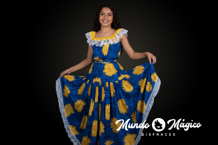 EC.E.181 Esmeraldas azul con flores amarillas T12