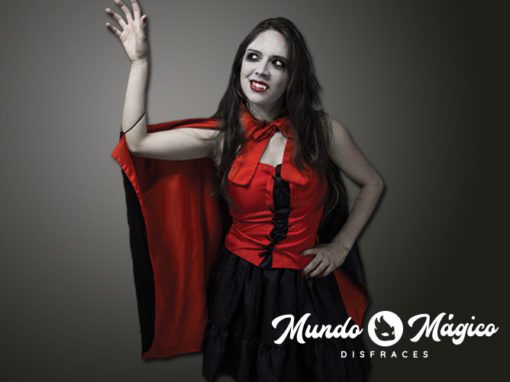 Vampiresa falda y blusa negro y rojo