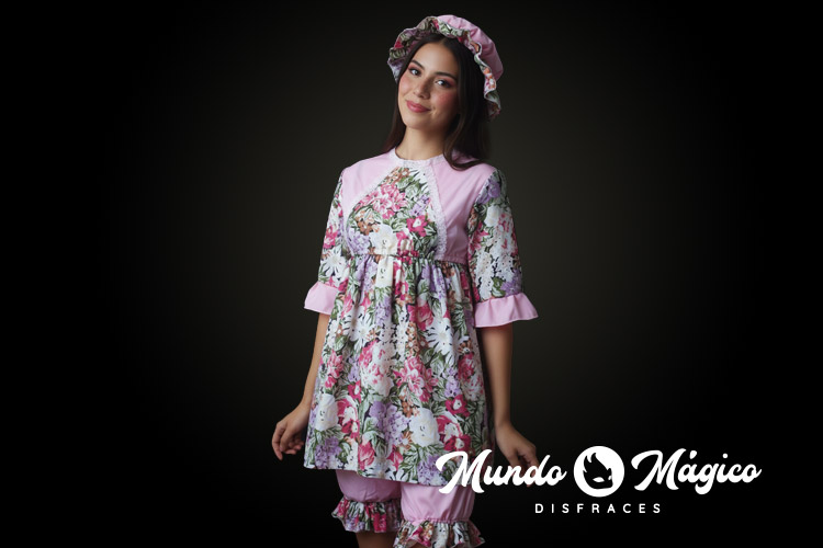 Muñeca Rosada y Flores Talla S M