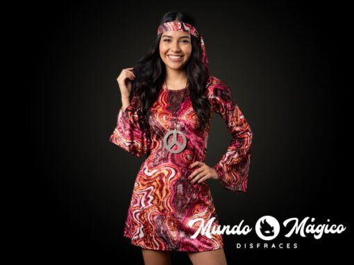 PC.HIM.185 Hippie Mujer Vestido de Colores TS M