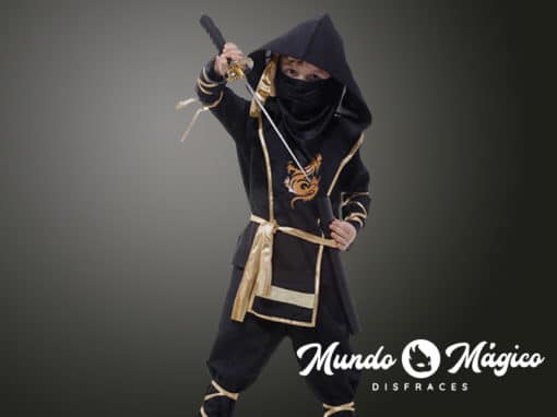 Ninja negro con dorado