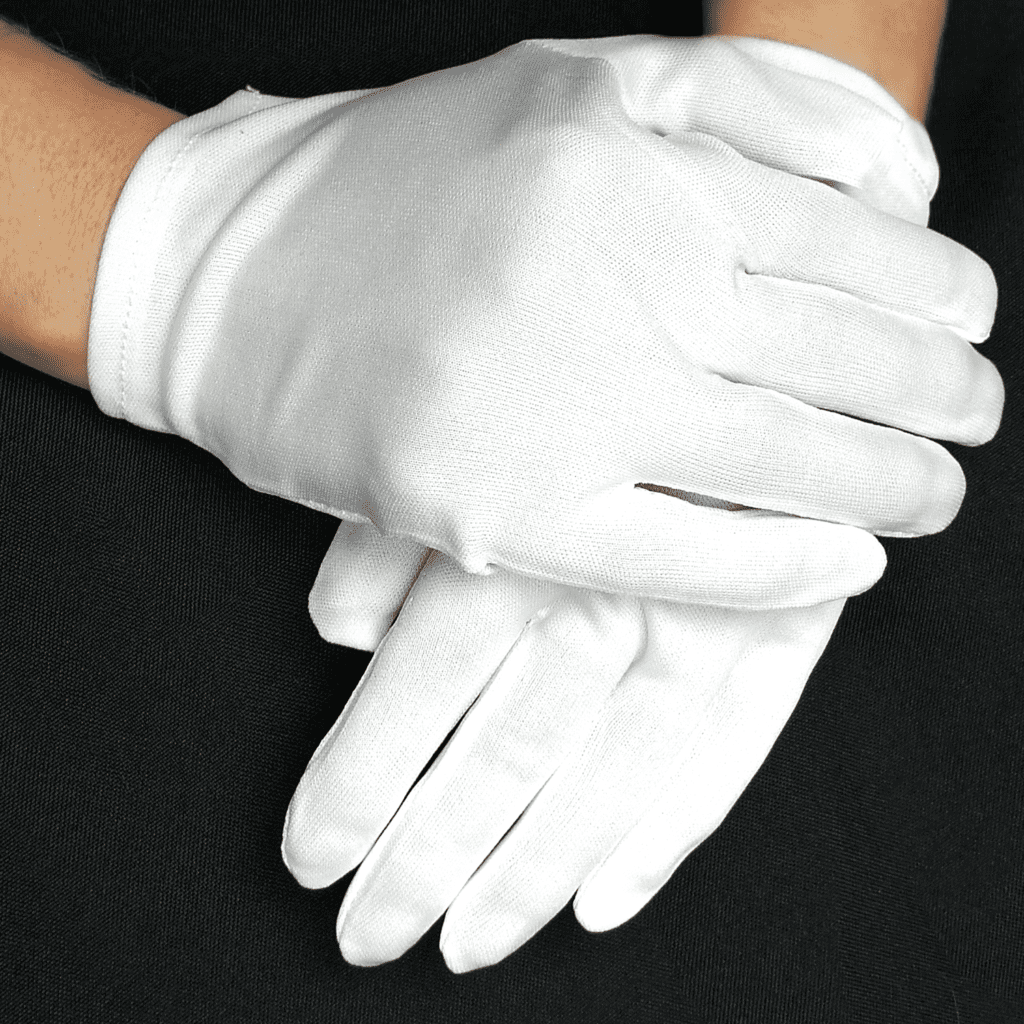 guantes blancos de gala