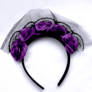 diadema catrina lila con negro