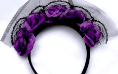 Diadema catrina lila con negro