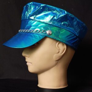 Gorra brillante color turquesa