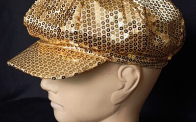Gorra de lentejuelas dorada