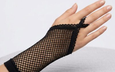 Guantes negros de red medianos