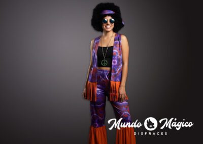 Hippie mujer pantalón naranja