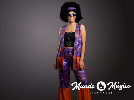 Hippie mujer pantalón naranja
