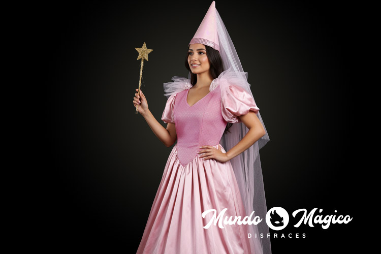 Disfraz de hada madrina rosada en talla S M