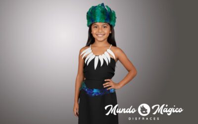 EC.O.114 Oriente mujer plumas verdes T8 10 12 S