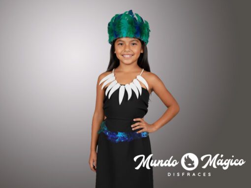 EC.O.114 Oriente mujer plumas verdes T8 10 12 S