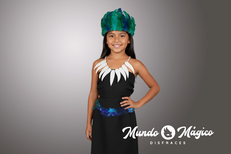 EC.O.114 Oriente mujer plumas verdes T8 10 12 S