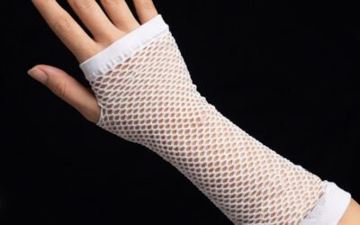 Guantes de red blancos medios