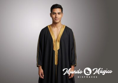 PS.A.153 Árabe túnica negra hombre TL XL
