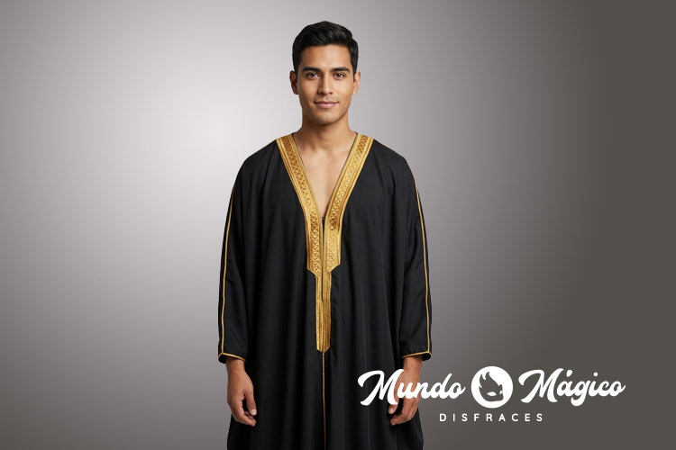 PS.A.153 Arabe tunica negra hombre TL XL Web PS.A.153 Árabe túnica negra hombre TL XL